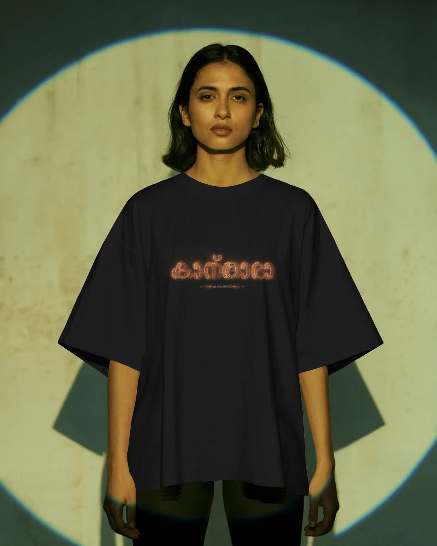 Kanthara Glow Typography Oversized T-Shirt