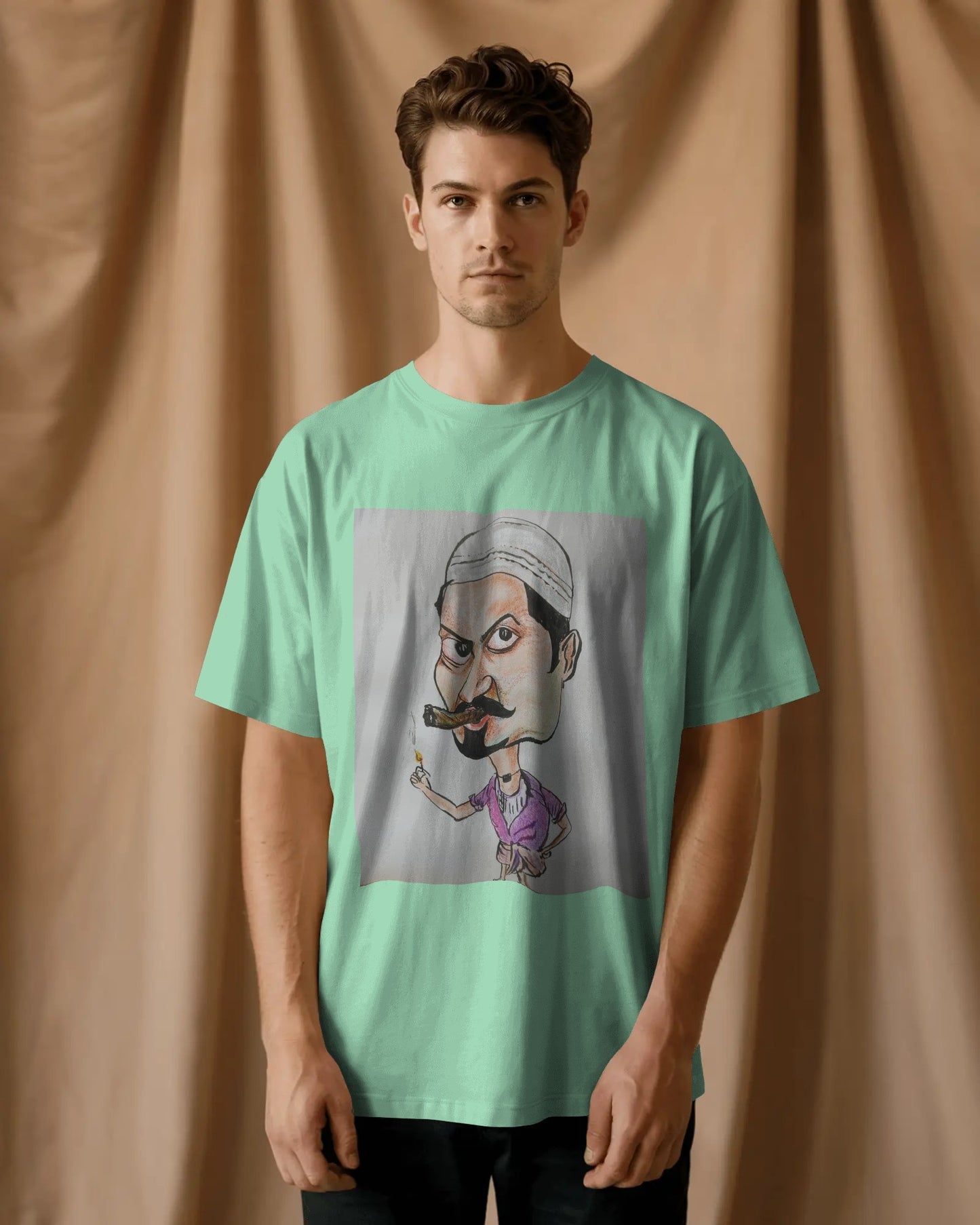 Arakkal Abu Caricature T-Shirt – Aadu Movie Inspired Design